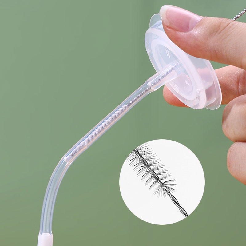 Bộ Dụng Cụ Vệ Sinh Bình Sữa Em Bé Bằng Silicone Xoay 360 Độ Cầm Tay Đầu Mềm Cấp Thực Phẩm YKD JP6
