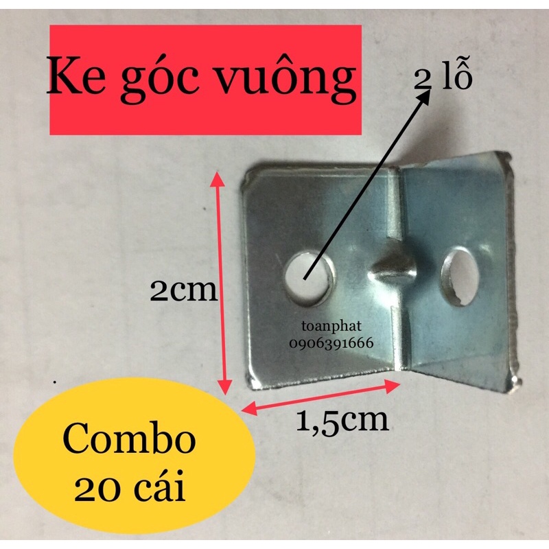 Ke góc vuông| Ke minni 2cm-2 lỗ