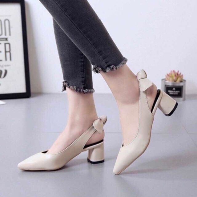 Giày cao gót vuông nữ 7 phân