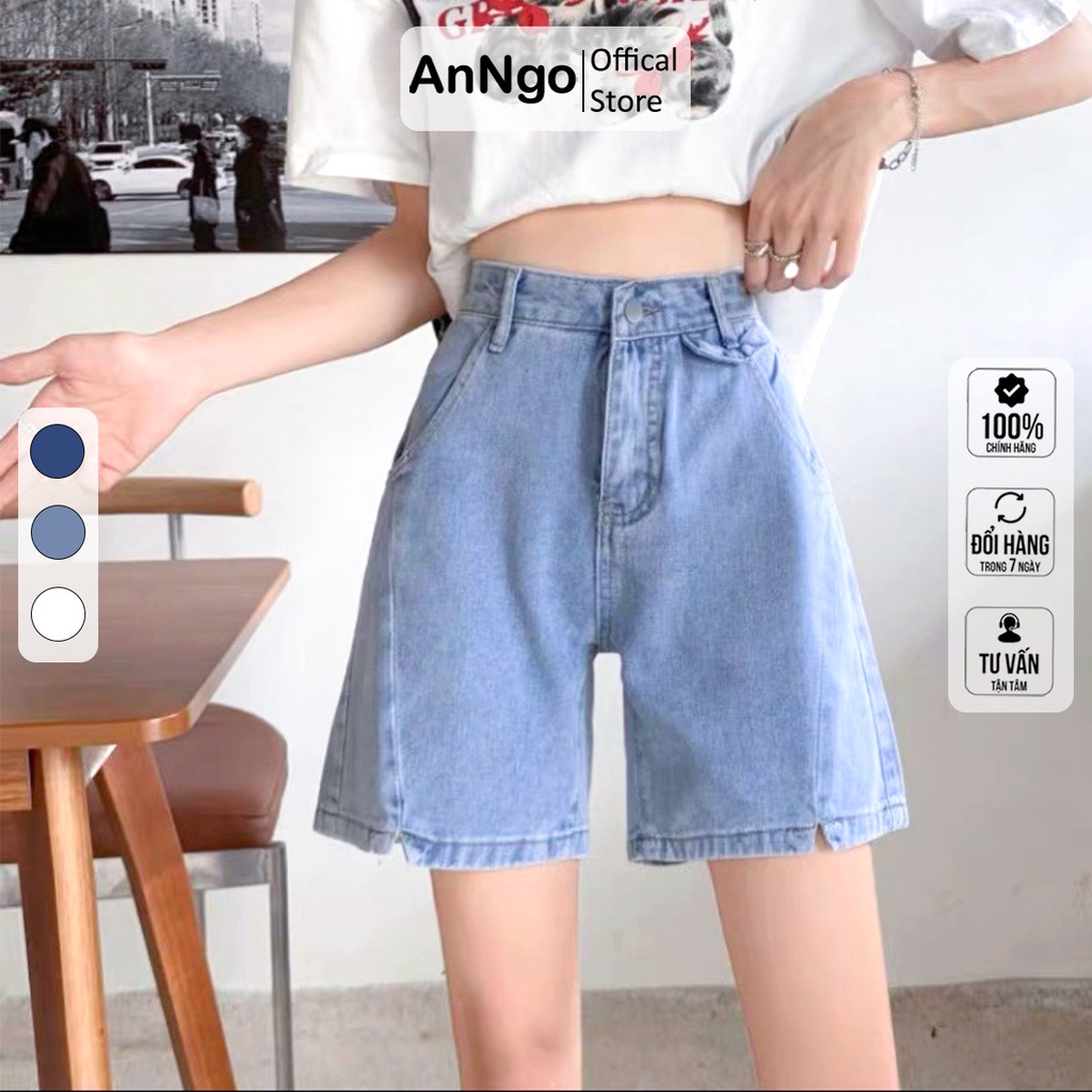 [FREESHIP_50K] Quần jean ngố nữ lưng cao phối kiểu độc đáo, chất vải denim bền đẹp AnNgo - AT157