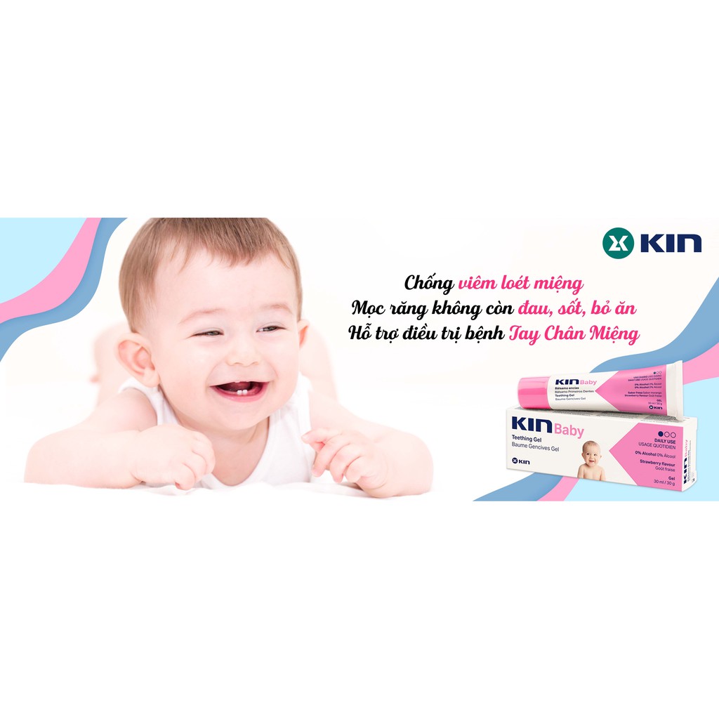 Gel bôi giảm sưng nướu và bệnh tay chân miệng KIN Baby 30ml [dvcareshop]