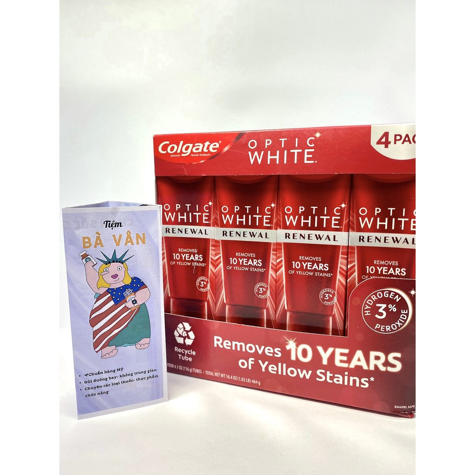 Kem đánh trắng răng Colgate nhiều loại Optic White/ Total Whitening/ Max Fresh