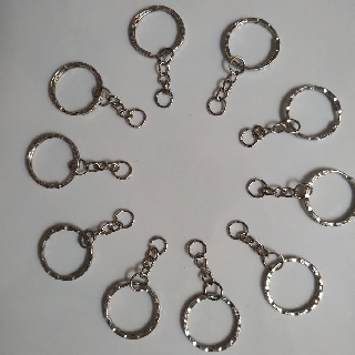 Gói 10 khoen móc khóa 2.5 cm (khung tròn lượn sóng)