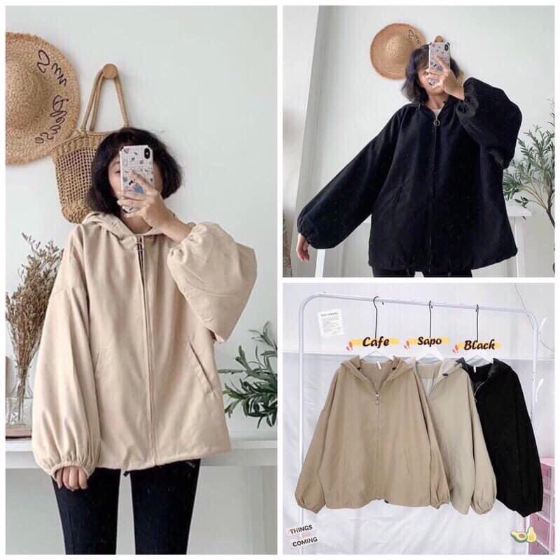 Áo Khoác Kaki Chun Tay Bồng Ulzzang Unisex