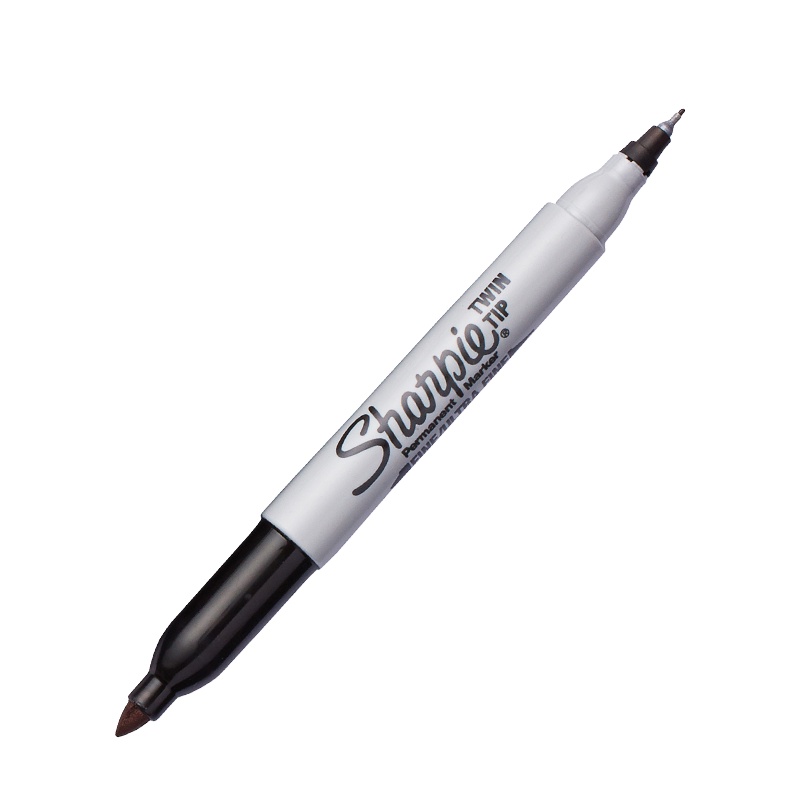 Bút lông dầu 2 ngòi tiện dụng Sharpie Twin Tip - Black (Màu đen)