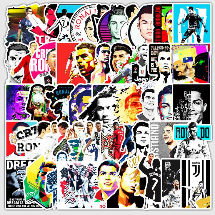 Bộ 50 Sticker dán siêu đẹp Ronaldo - Messi