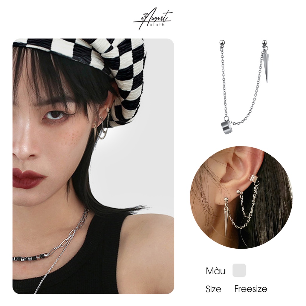 [Augustcloth | AugustJewelry] Bông tai/ Hoa tai hợp kim 2 lỗ gắn tai phong cách Hàn Quốc