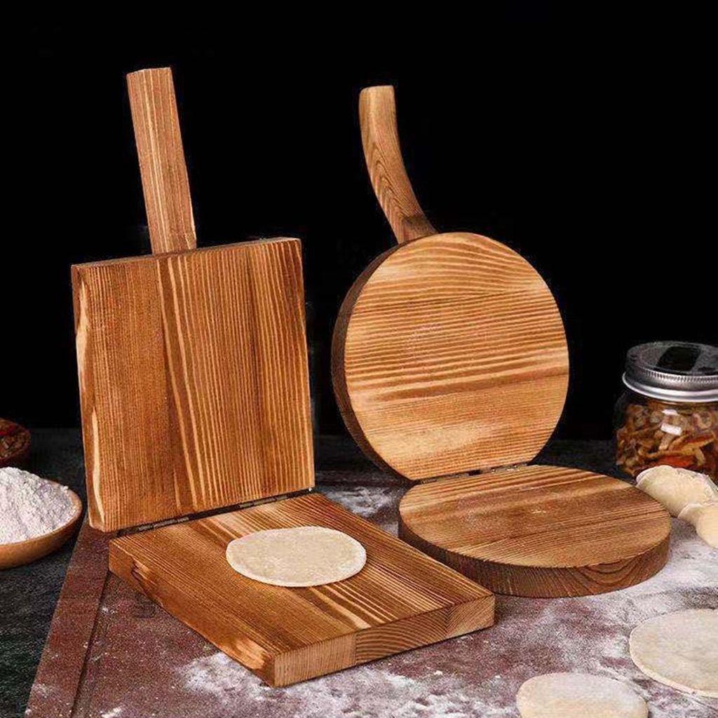 1 Dụng Cụ Ép Vỏ Bánh Xếp Bằng Gỗ Chất Lượng Cao
