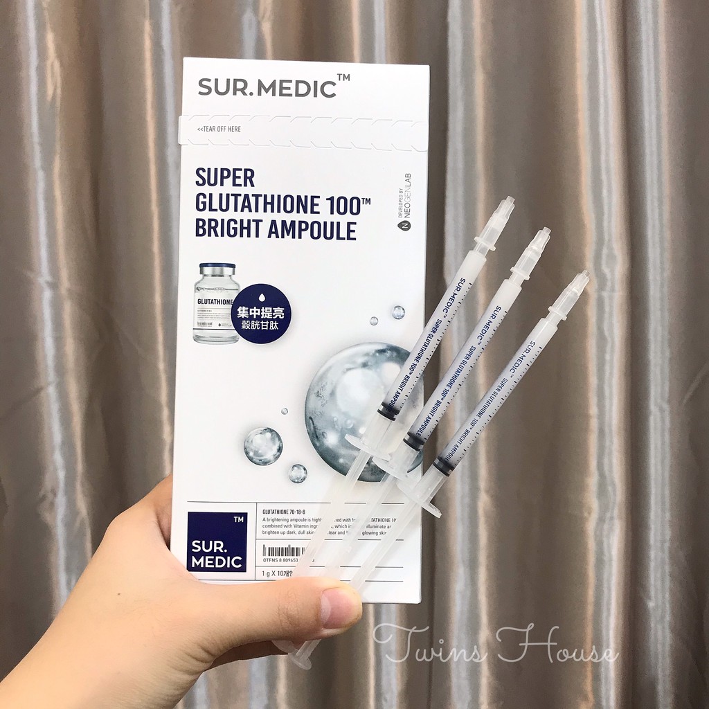 Serum Truyền Trắng Sur.Medic + Super Glutathione 100 Bright Ampoule