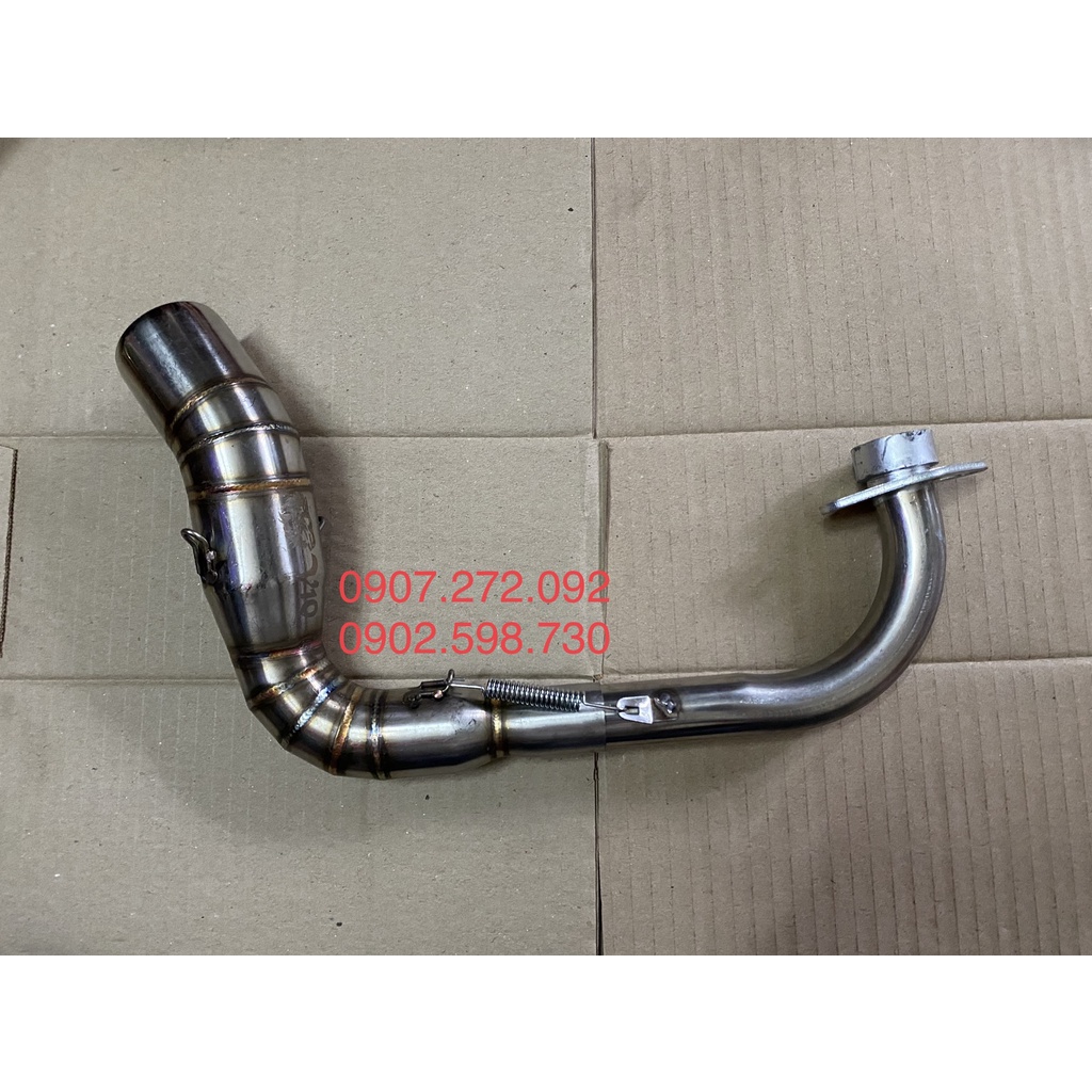 Cổ pô tăng inox 2 khúc gắn lon 27-38-51mm dành cho Mio