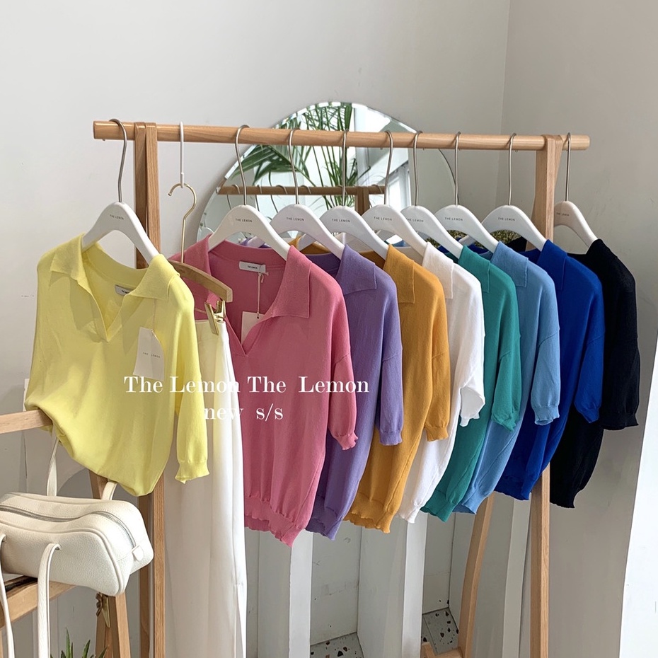 Áo polo Dệt Kim Tay Ngắn Cổ polo Thời Trang Mùa Hè Dành Cho Nữ