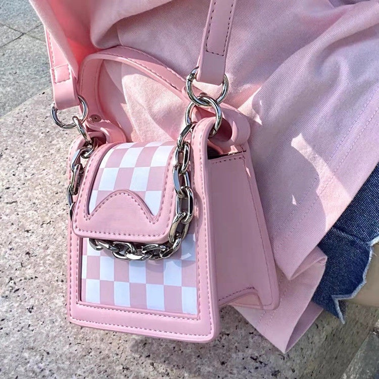 Túi Đeo Chéo Hình Vuông Cỡ Nhỏ Phối Dây Đeo Sợi Xích Thời Trang 2023 Cho Nữ