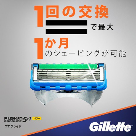 Hộp lưỡi dao cạo râu Gillette 5 lưỡi Gillette Fusion Proglide Power Nhật (Hộp 04 lưỡi)