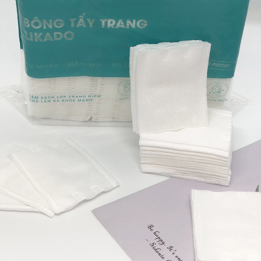 Bông tẩy trang 222 miếng Likado chất liệu Cotton túi 222 miếng( 1 túi)