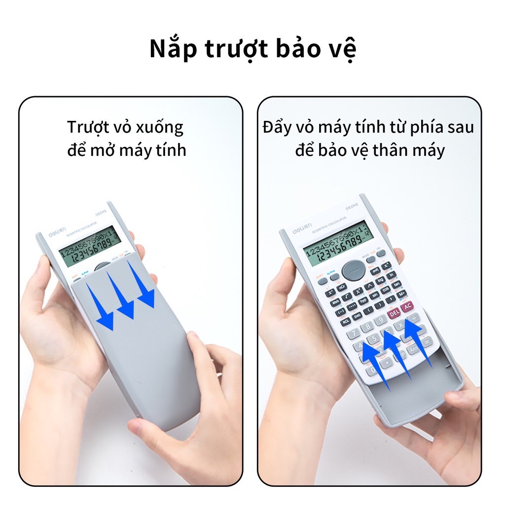 Máy tính kỹ thuật cầm tay Deli cao cấp - Máy tính học sinh , sinh viên tính toán nhanh - MIYABI STORE