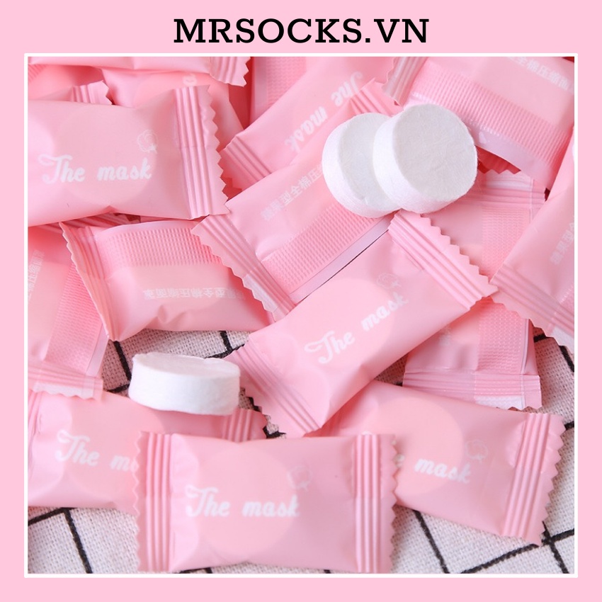 Khăn giấy nén dạng viên kẹo rất tiện khi đi du lịch đi chơi đi làm tiện lợi MRSOCKS PK027