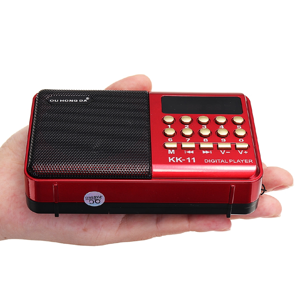 Đài Radio Fm Usb Tf Mp3 Cầm Tay Mini Có Thể Sạc Lại