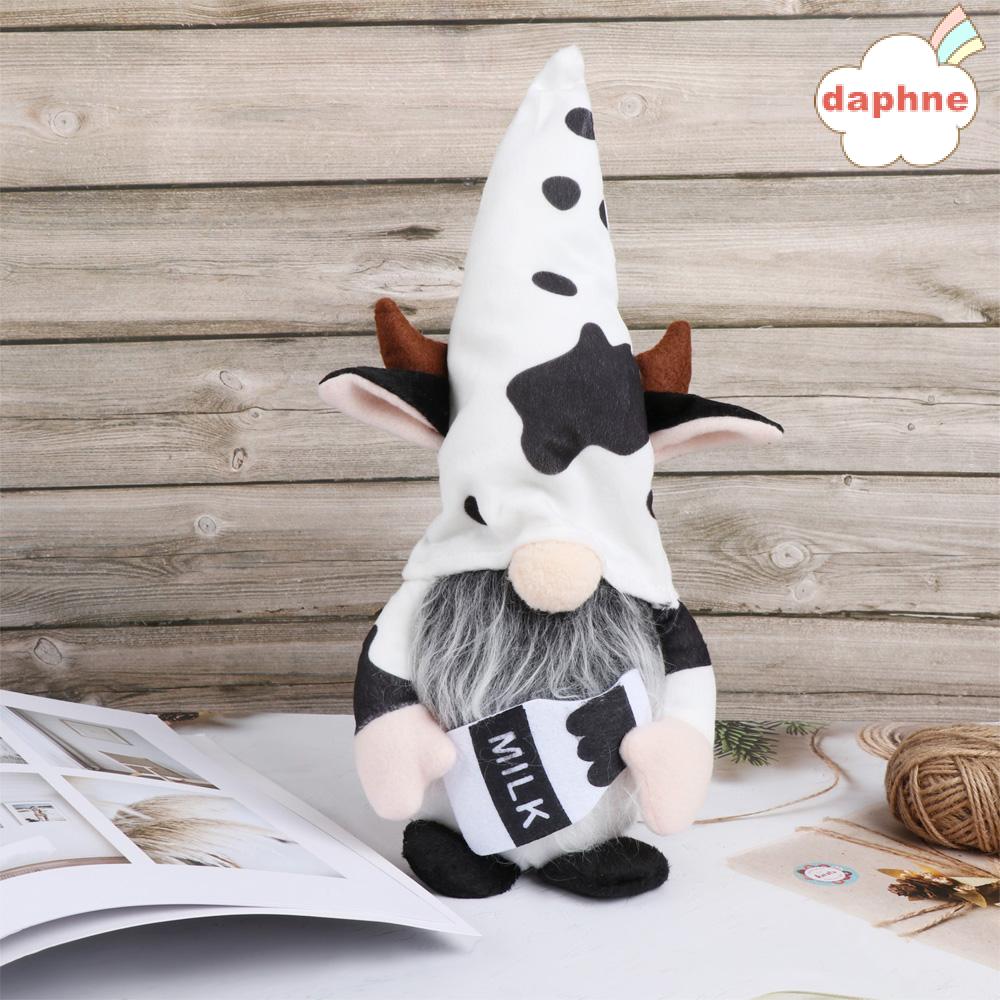 DAPHNE Home&Living Gnomes Plush Outdoor Ornaments Gnomes Faceless Doll Cow Elf Cartoon Cow Garden Supplies Home Decoration Tray Display Farmhouse Decor Scandinavian Swedish