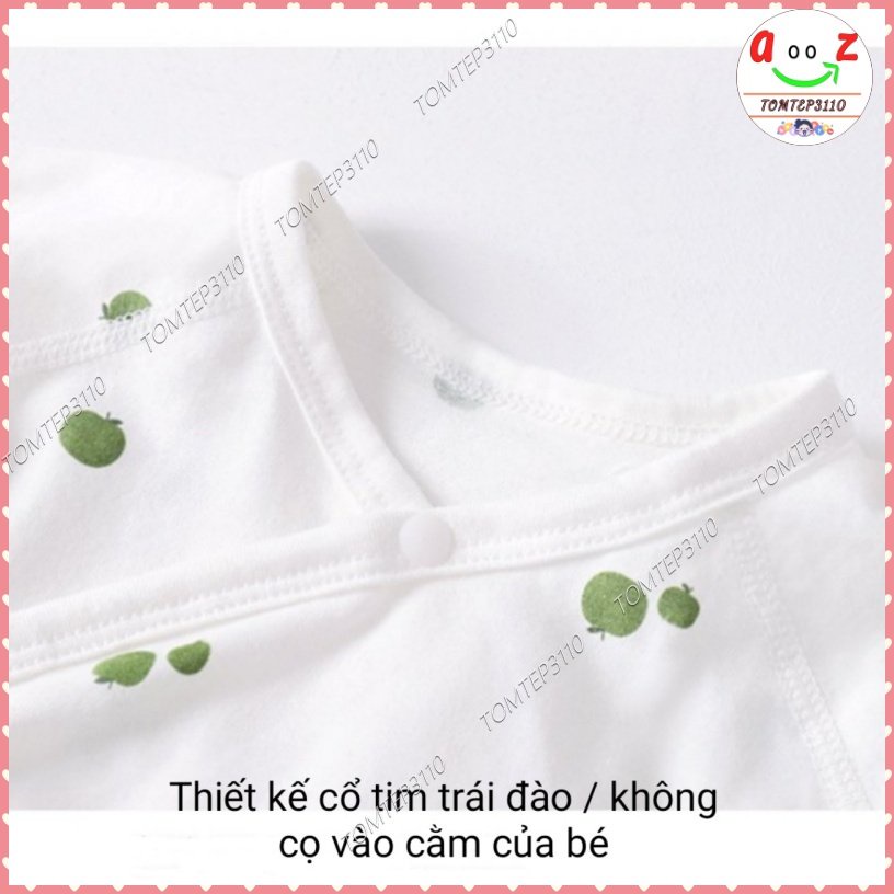 Body Dài Tay 100% Cotton Cho Bé Sơ Sinh Đến 10kg- Bộ Liền Thân Hoạ Tiết Trái Cây Đáng Yêu