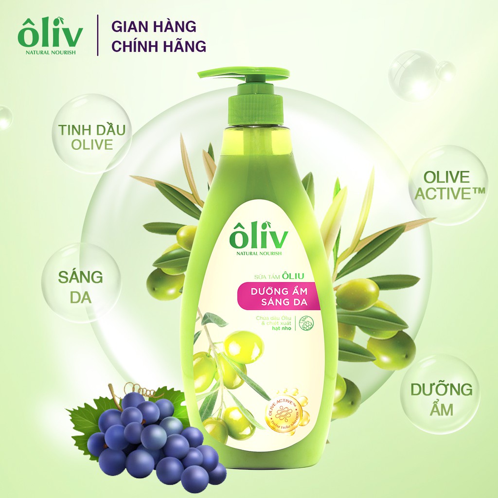 Combo 2 Sữa tắm Ôliv Dưỡng Ẩm Sáng Da 650ml + 250ml