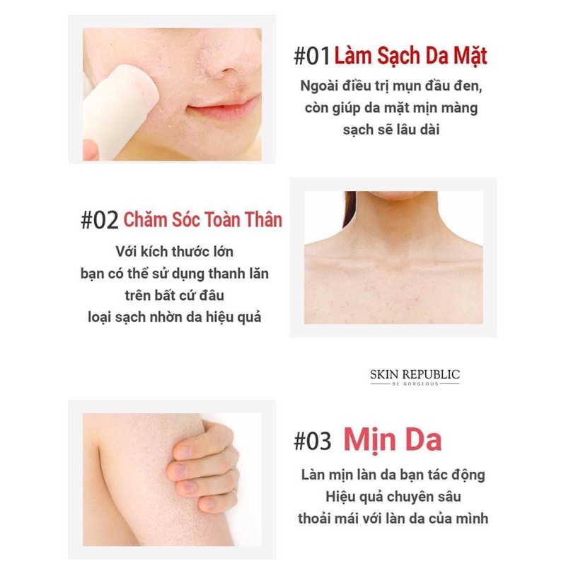 Thanh Lăn Làm Sạch Mụn Đầu Đen So’Natural Red Peel Clear Stick