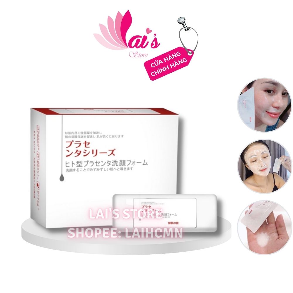 Hộp 50 Gói Ủ Trắng Nhau Thai Nhật Bản Dưỡng Ẩm, Trắng Da, Mờ Thâm Nám, Chống Lão Hóa, Se Khít Lỗ Chân Lông - LAI'S STORE