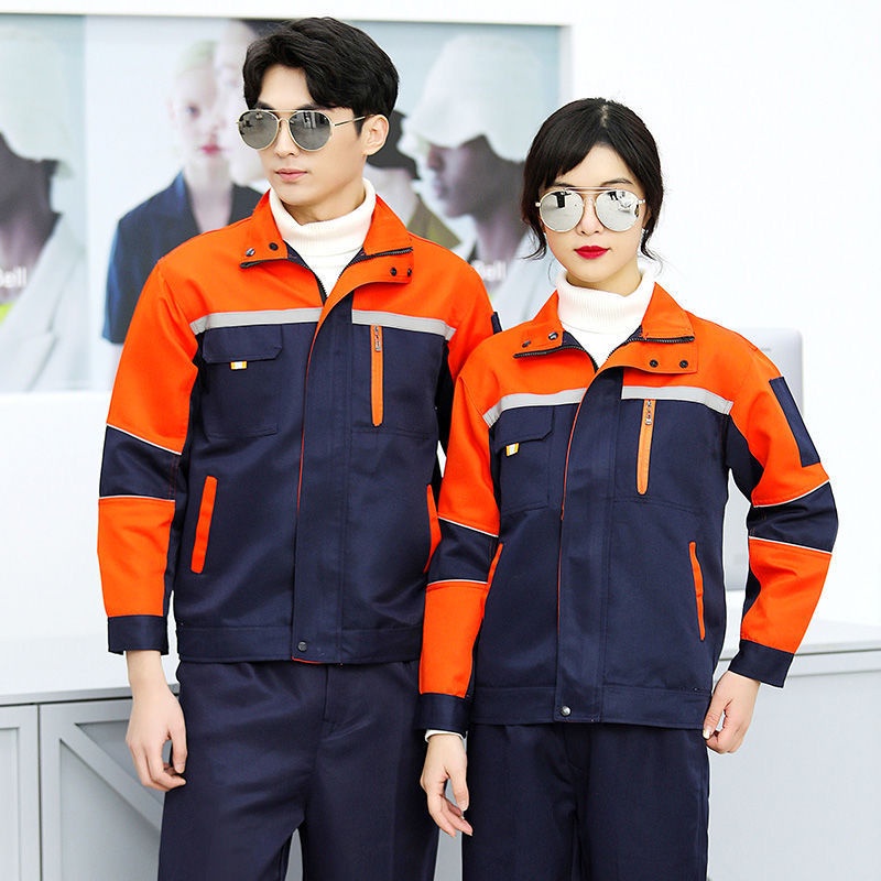Set quần áo bảo hộ lao động chất liệu dày dặn chống mòn thời trang xuân thu cho nam nữ