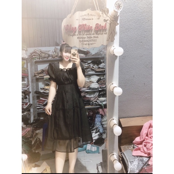 BIGSIZE 60-95kg By TB)ĐẦM TRẮNG XẾP LI NGỰC BIGSIZE THIÊN BÌNH