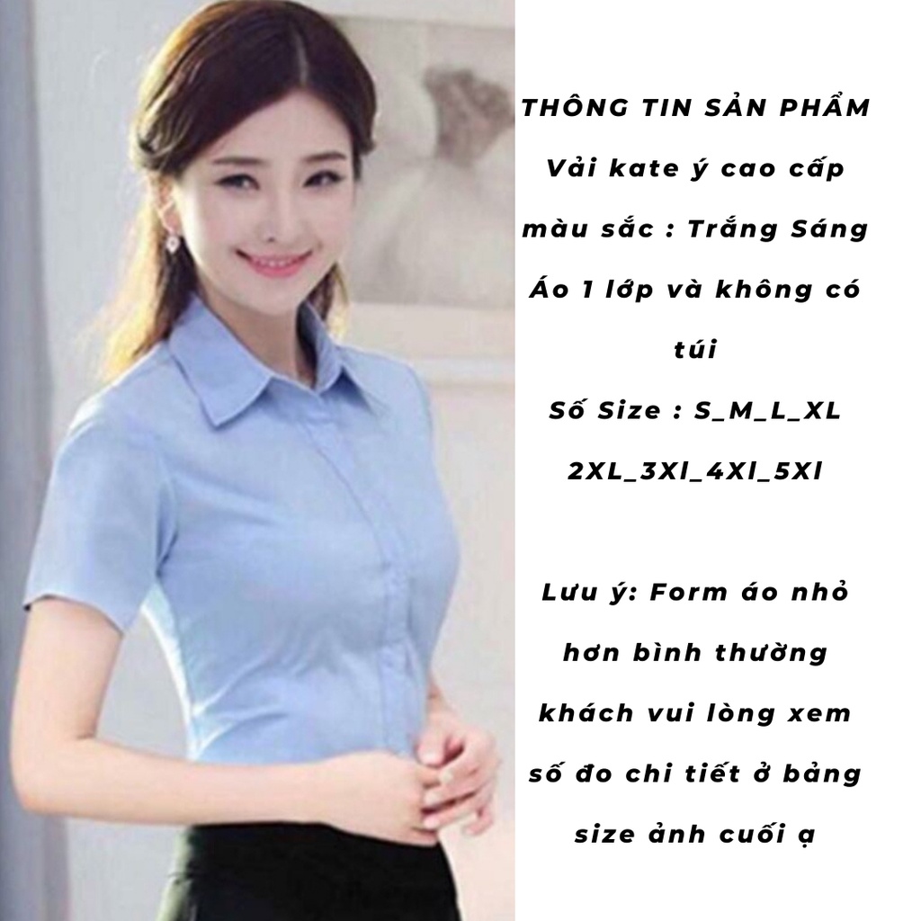ÁO SƠ MI NỮ TAY NGẮN MAI AN VẢI KATE Ý CAO CẤP