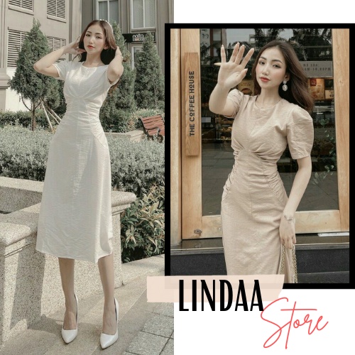 ĐẦM DỰ TIỆC MIDI NHÚN VIỀN HÔNG