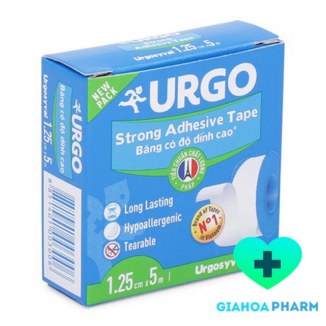 Băng keo lụa y tế Urgo syval / Urgosyval 1,25cm x 5m (nhỏ) - Nền vải lụa, độ dính cao, dán chắc, thông thoáng, dễ xé