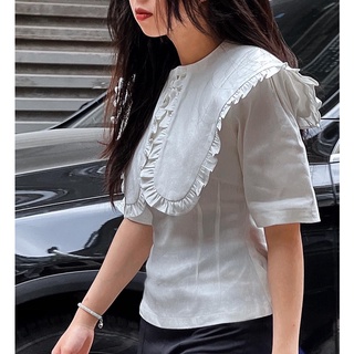 Áo đũi linen lá cổ lớn