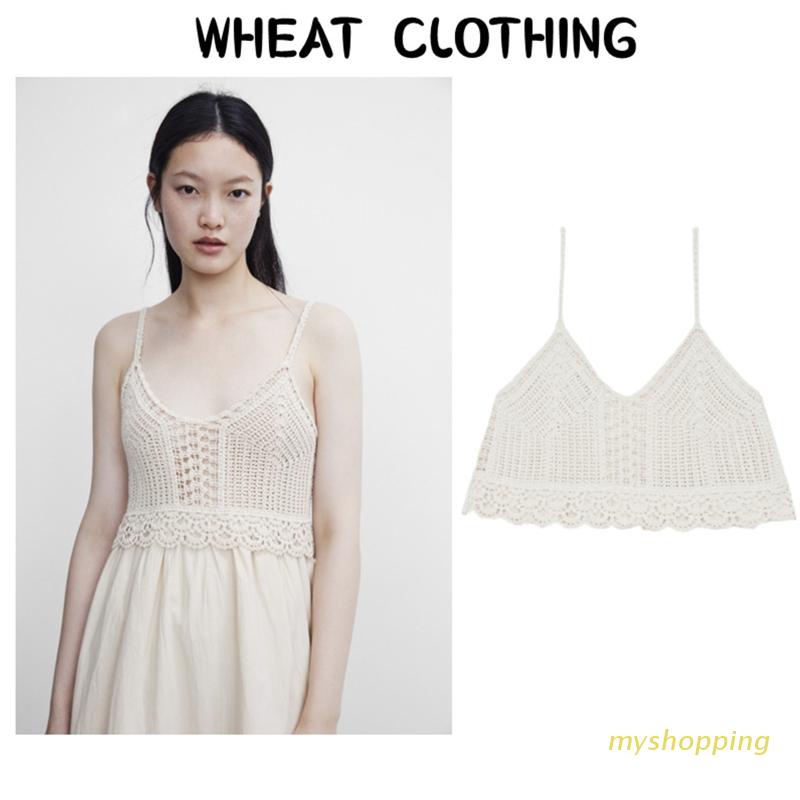 Áo Dệt Kim Sát Nách Khoét Lỗ Thời Trang Đi Biển Cho Nữ