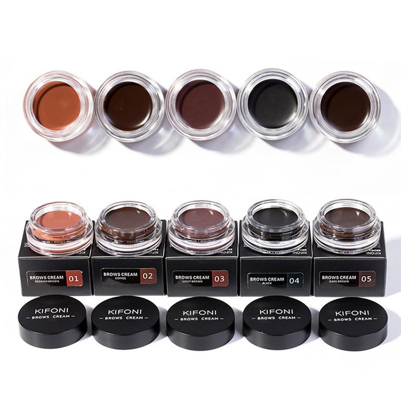 [Hàng mới về] Kem kẻ mày 5 màu lựa chọn tự nhiên kháng nước lâu trôi nhanh khô kèm cọ tiện lợi