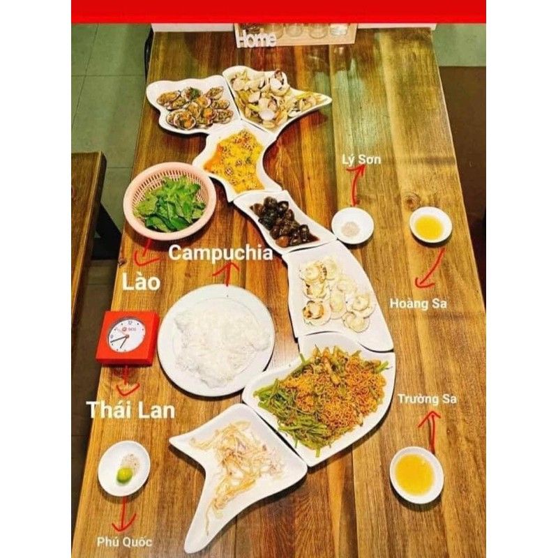 Bộ bát đĩa hình chữ S bản đ.ồ Việt Nam - Bộ đĩa sứ bày thức ăn - Gốm sứ kháng khuẩn cao cấp - Gốm Bát tràng