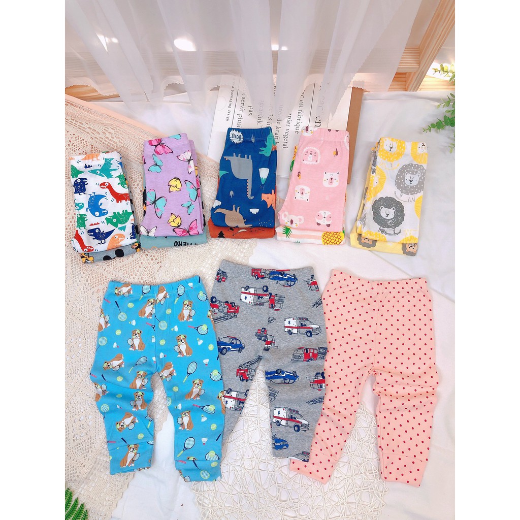 SET 10 Quần Dài Bozip Xuất Dư Loại Đẹp Cho Bé Trai Bé Gái 7-17Kg, Quần Thun Dài Bozip Cho Bé