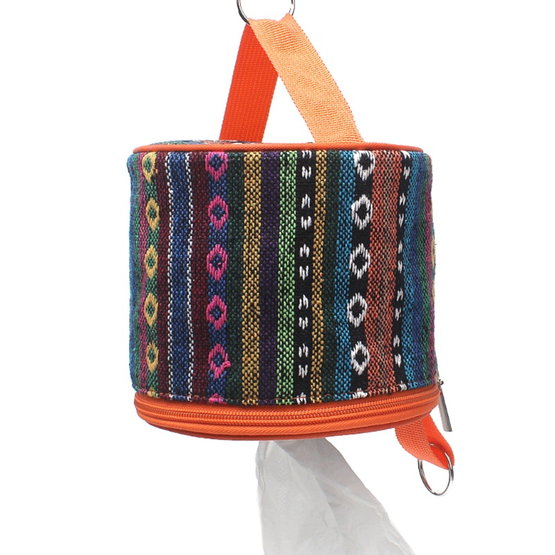 Hộp Đựng Khăn Giấy Dạng Gập Phong Cách Dân Tộc Cho Cắm Trại Ngoài Trời