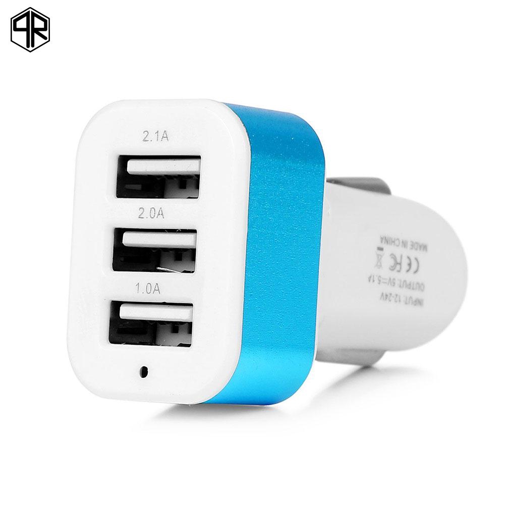 Thiết Bị Sạc Mini 3 Cổng Usb 1A 2A 2.1A 5W Dùng Trên Xe Hơi Cho Điện Thoại