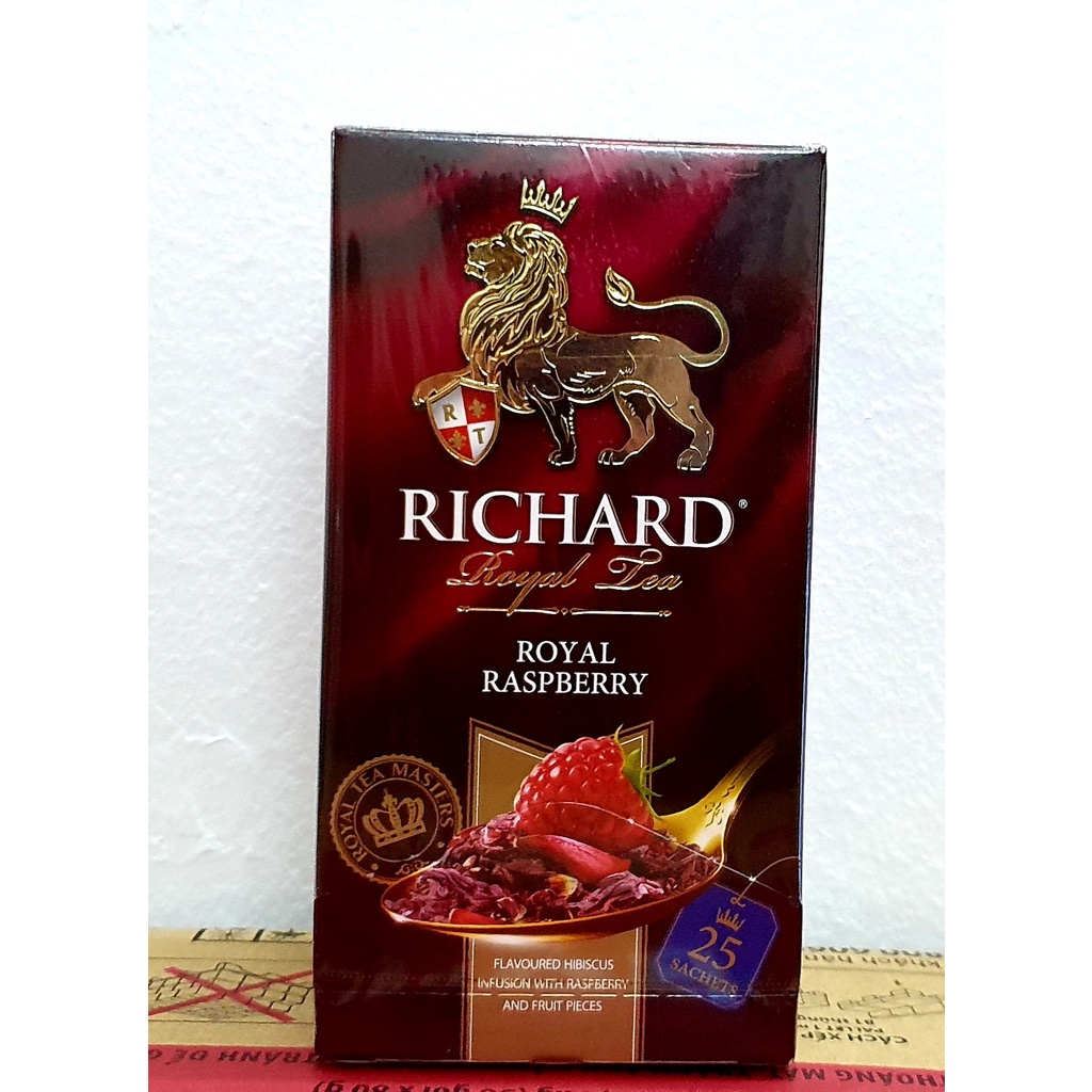 [Hàng Ngoại Có Tem Chống Giả]Richard Royal Teabags - Trà hoàng gia Anh, hộp 25 túi lọc Royal Raspberry Trà mâm xôi