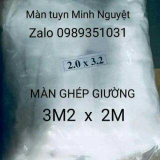 Màn tuyn ghép giường 3m2x2m,cao 2m ko cửa,màn tuyn chuẩn xịn