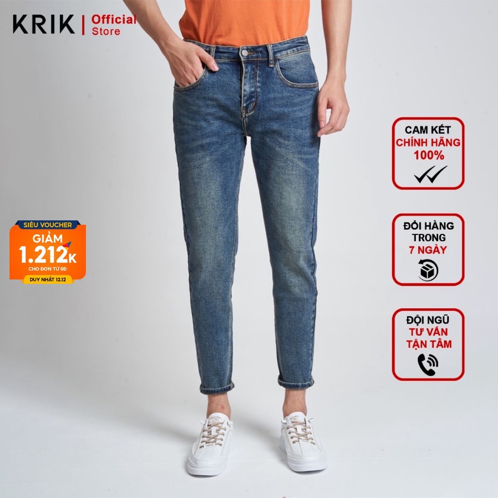 Quần Jean Nam Chất Bò Đẹp Local Brand KRIK Dáng Slimfit Basic QJ1028 | BigBuy360 - bigbuy360.vn