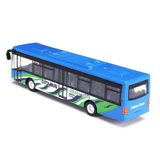 【RC Kuduer】1:64 Alloy Pull Back Shuttle Bus Child Toys The City Bus Diecast Model Vehicle