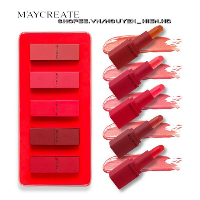 Set 5 son mini matte Maycreate chính hãng | BigBuy360 - bigbuy360.vn