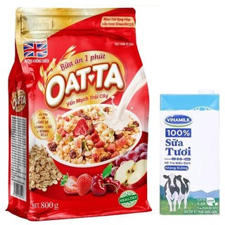 Ngũ Cốc Yến Mạch Trái Cây Oatta 800gam - Mua COMBO  Tặng Kèm 1L Sữa Tươi