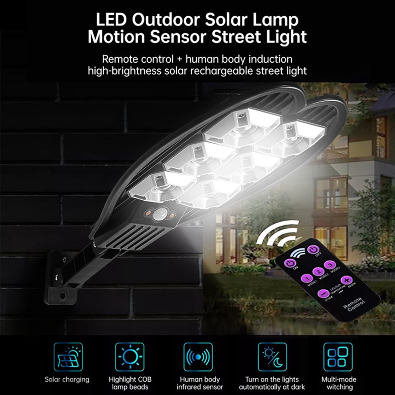 Đèn LED 3 Chế Độ Năng Lượng Mặt Trời Chống Thấm Nước 6000 Lumens Dành Cho Ngoài Trời