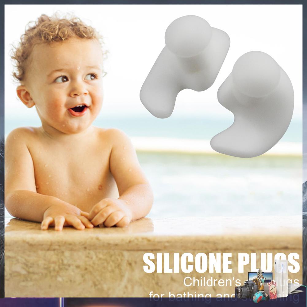 1 Cặp Nút Bịt Tai Bằng Silicone Chống Thấm Nước Tiện Dụng Khi Đi Bơi