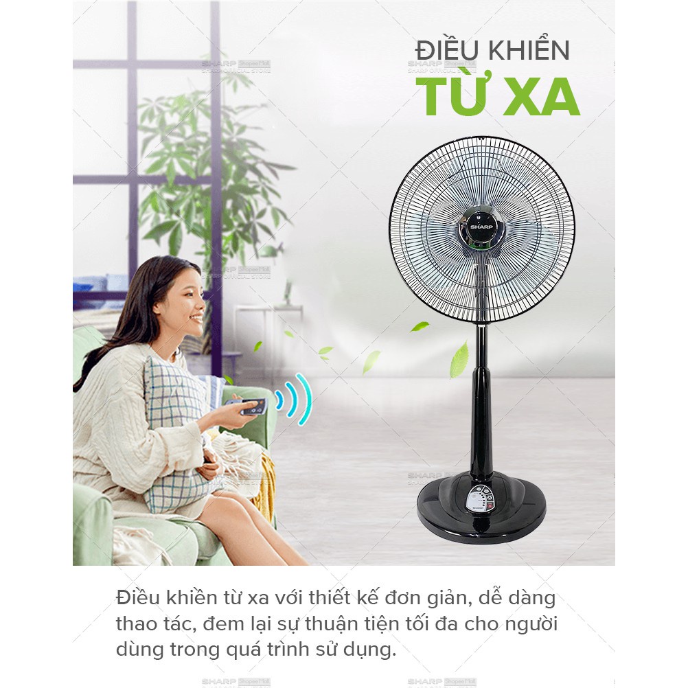 Quạt Lửng Sharp Có Điều Khiển  PJ-L40RV-WH (Trắng) - Hàng Chính Hãng