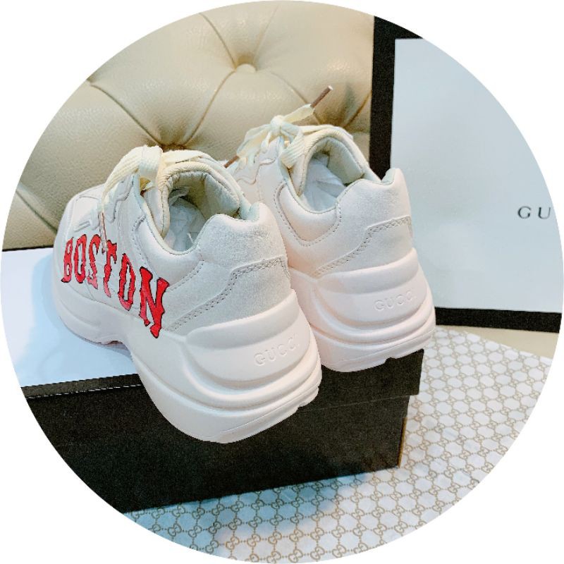 hm(ẢNH THẬT) Giày Thể Thao Sneaker Đế 5p Da Mềm Êm Bos Ton Fullbox Cao Cấp