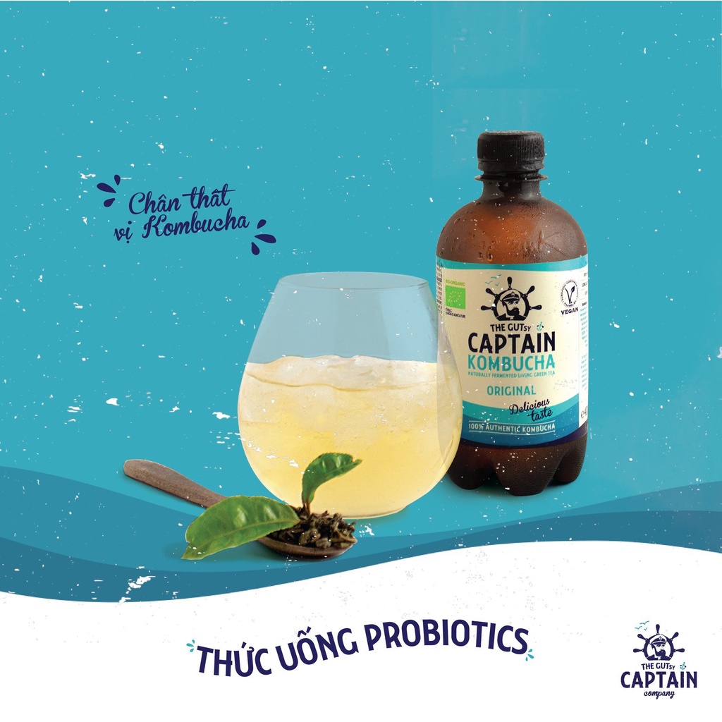 Trà Dưỡng Sinh Kombucha Hữu Cơ Captain Kombucha - 400ml/ 1L