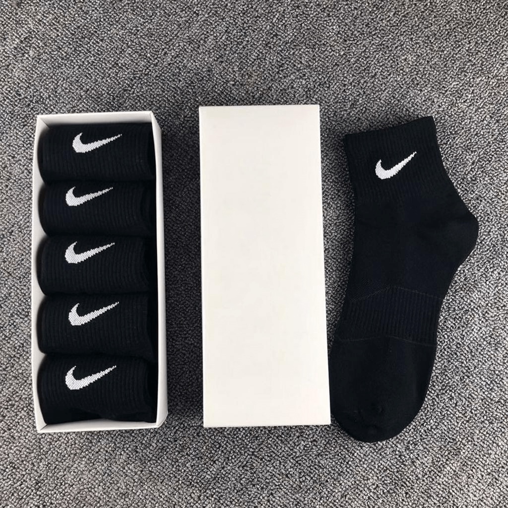 Tất nike cao cổ dệt kim 3 màu trắng, xám, đen, dày dặn không gây mùi